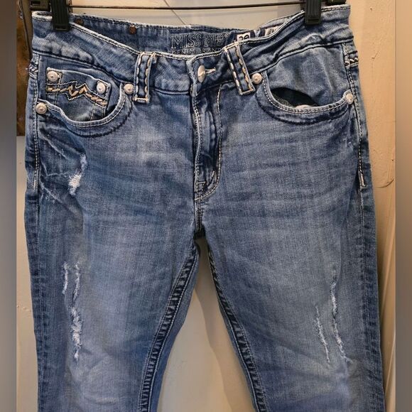 Miss Me Women's Blue Capris 29 - Picture 4 of 7